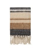 Carmel kariertes Wollgemisch schwarz/braun - 170x130x cm