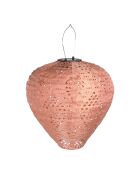 Farol LED recargable Greatham con panel solar integrado rosa - 30x30x30 cm