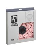 Farol LED recargable Greatham con panel solar integrado rosa - 30x30x30 cm