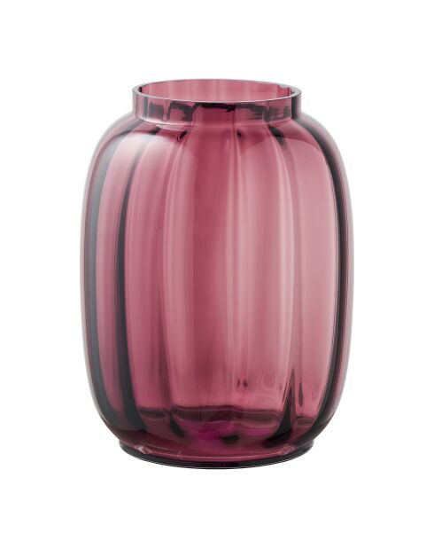 Rauchrote Vase aus mundgeblasenem Glas - 17x17x21 cm