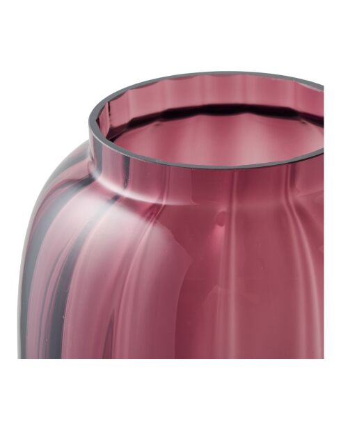 Rauchrote Vase aus mundgeblasenem Glas - 17x17x21 cm