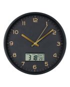 Orologio da parete Amiens con display digitale nero movimento silenzioso - 4x25x25 cm