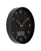Orologio da parete Amiens con display digitale nero movimento silenzioso - 4x25x25 cm
