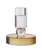 Kerzenhalter aus braun/weißem Glas - 85x85x10 cm