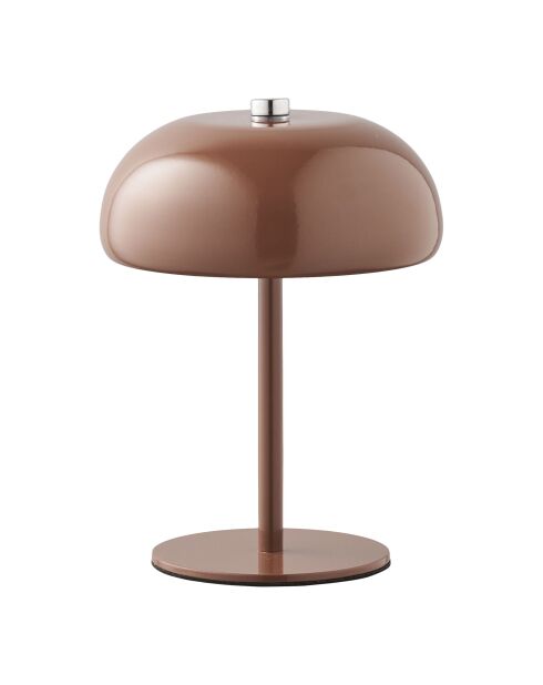 Margate wiederaufladbare Tischlampe aus braunem Metall - 13x13x18 cm