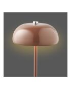 Margate wiederaufladbare Tischlampe aus braunem Metall - 13x13x18 cm