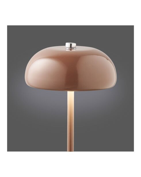 Margate wiederaufladbare Tischlampe aus braunem Metall - 13x13x18 cm