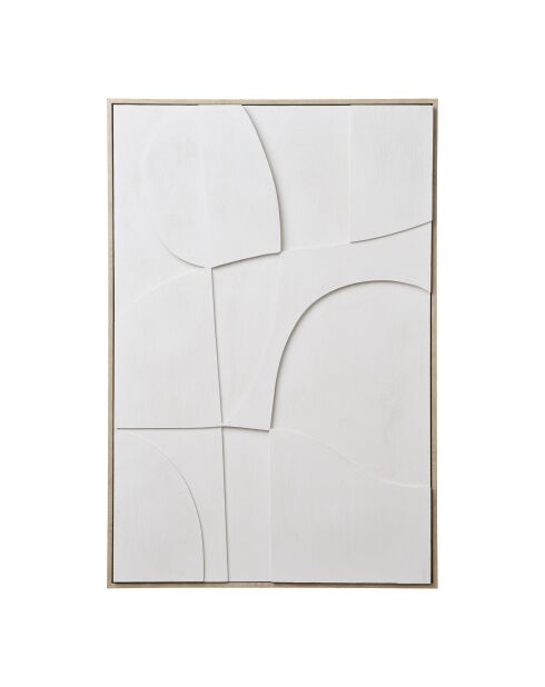 Decoración mural en relieve blanco Madeline nº 2 - 3x60x90 cm