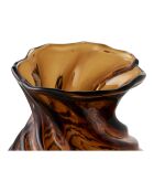 Rokbruine handgeblazen glazen vaas - 16x16x185 cm