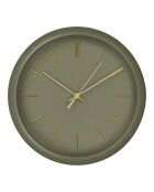 Rossano grüne Wanduhr mit geräuschlosem Uhrwerk - 4x30x30 cm