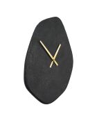 Reloj de pared Vienna con forma orgánica, cemento negro, movimiento silencioso - 35x38x45 cm