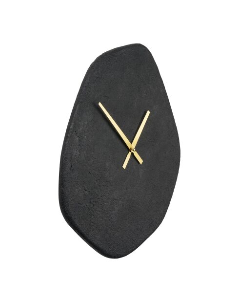 Orologio da parete Vienna a forma organica in cemento nero movimento silenzioso - 35x38x45 cm