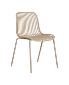 4 Esszimmerstühle Branson, stapelbar, Polypropylen, sandfarben, 55x465x82 cm