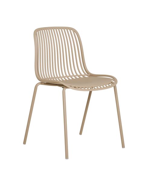 4 Esszimmerstühle Branson, stapelbar, Polypropylen, sandfarben, 55x465x82 cm