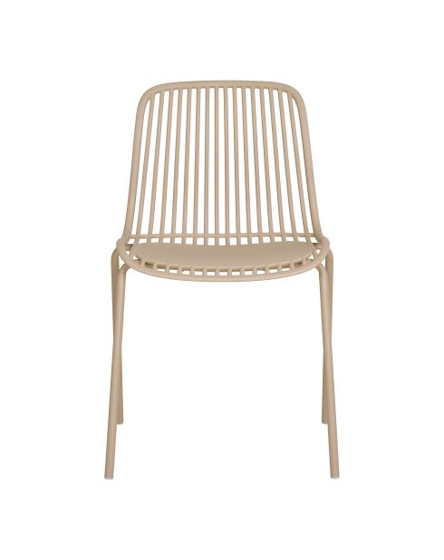 4 Esszimmerstühle Branson, stapelbar, Polypropylen, sandfarben, 55x465x82 cm