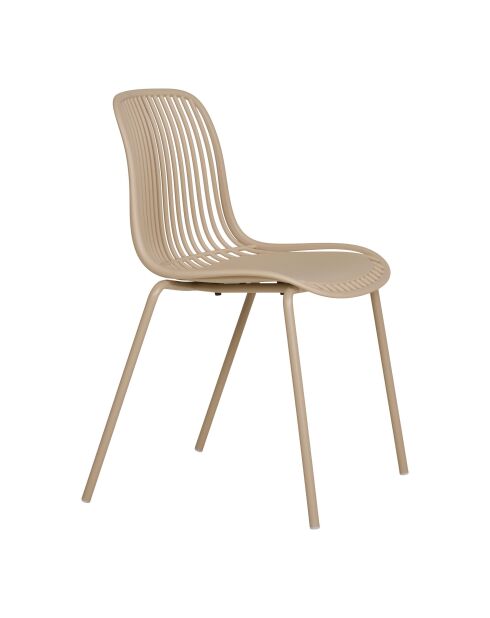 4 Esszimmerstühle Branson, stapelbar, Polypropylen, sandfarben, 55x465x82 cm