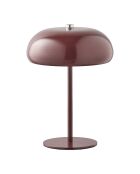 Margate wiederaufladbare Tischlampe aus burgunderfarbenem Metall - 16x16x23 cm