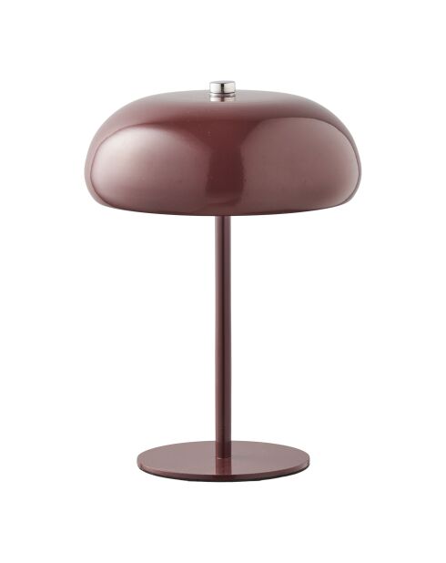 Margate wiederaufladbare Tischlampe aus burgunderfarbenem Metall - 16x16x23 cm