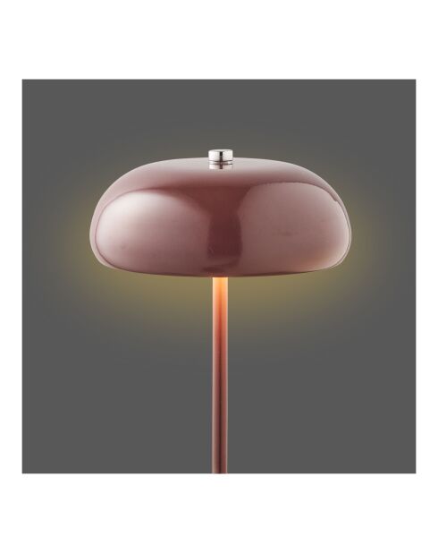 Margate wiederaufladbare Tischlampe aus burgunderfarbenem Metall - 16x16x23 cm