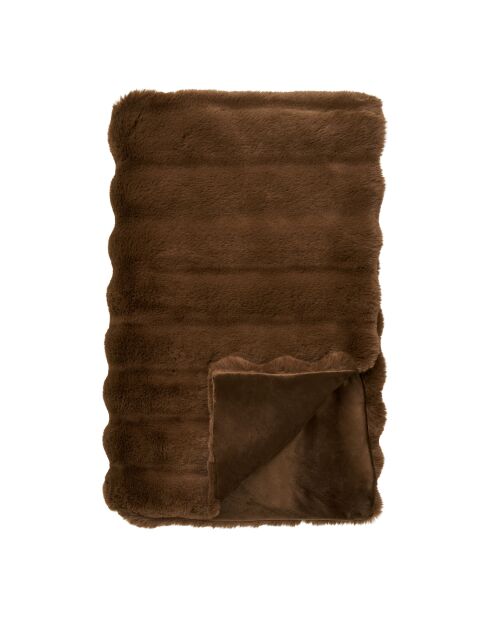 Braunes Plaid aus Kunstfell Galena - 180x130x cm