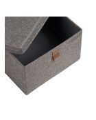 3 scatole portaoggetti in tessuto grigio scuro Noto