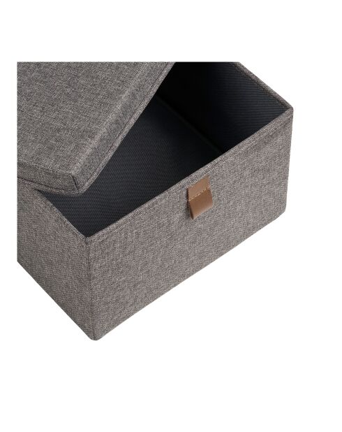 3 scatole portaoggetti in tessuto grigio scuro Noto