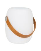 Lampe LED Cardiff avec dragonne haut-parleur Bluetooth rechargeable blanche - 18x18x21 cm