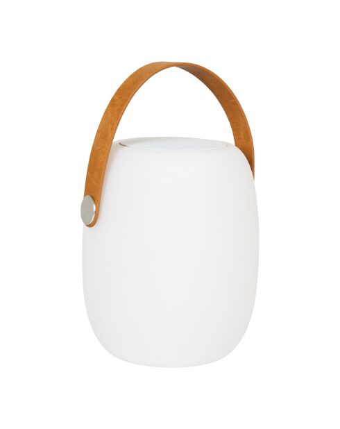 Cardiff LED-lamp met witte oplaadbare Bluetooth-luidsprekerriem - 18x18x21 cm
