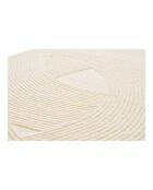 Handgetufteter elfenbeinfarbener Teppich aus Pune - 230x160x cm