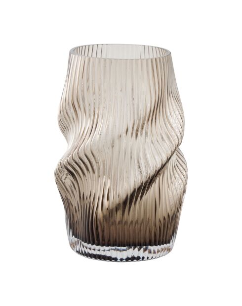 Vaso in vetro soffiato a mano marrone - 17x17x25 cm