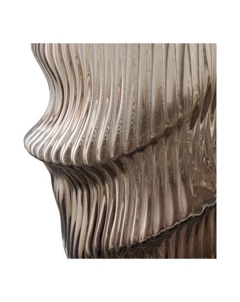 Vaso in vetro soffiato a mano marrone - 17x17x25 cm