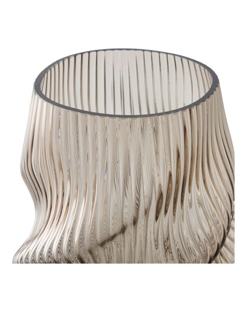 Vaso in vetro soffiato a mano marrone - 17x17x25 cm