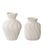 Vase en céramique blanche lot de 2 - 88/105x9/11x12/15 cm