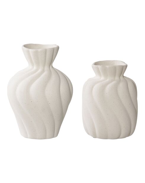 Vase en céramique blanche lot de 2 - 88/105x9/11x12/15 cm