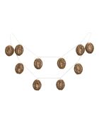Guirlande lumineuse LED Carlisle en polyrotin/métal naturel/noir - 180x6x6 cm