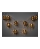 Guirlande lumineuse LED Carlisle en polyrotin/métal naturel/noir - 180x6x6 cm