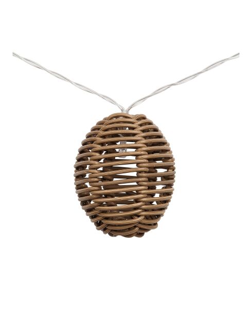Guirlande lumineuse LED Carlisle en polyrotin/métal naturel/noir - 180x6x6 cm