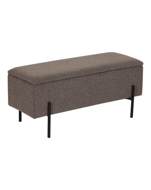 Banc Watford avec rangement bouclé marron - 36.5x95x43 cm
