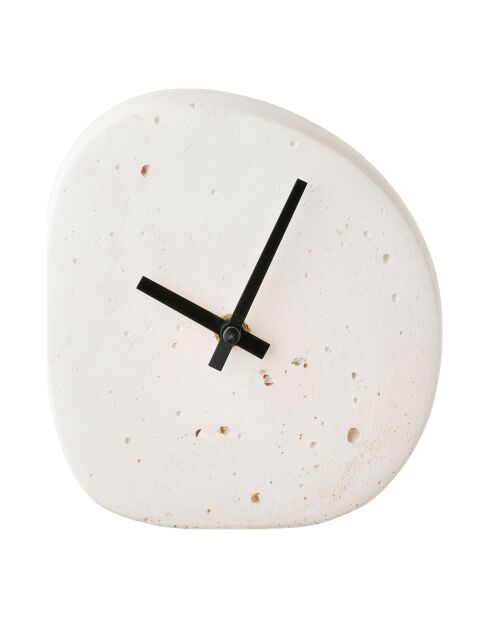 Orologio da tavolo Linz a forma organica in cemento bianco movimento silenzioso - 5x14x15 cm