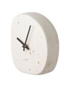Orologio da tavolo Linz a forma organica in cemento bianco movimento silenzioso - 5x14x15 cm