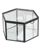 2 Boîtes Torpe en verre/métal transparente/noir