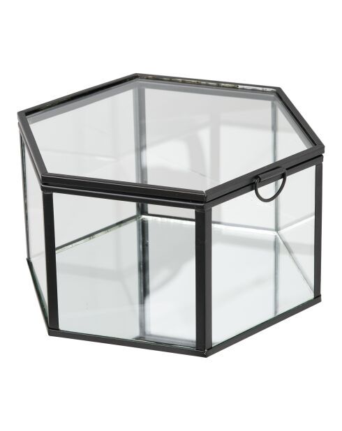 2 Boîtes Torpe en verre/métal transparente/noir