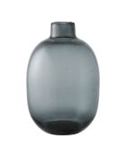 Jarrón negro de cristal ahumado - 23x23x35 cm