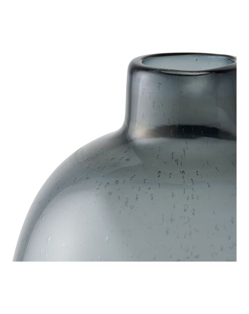 Jarrón negro de cristal ahumado - 23x23x35 cm