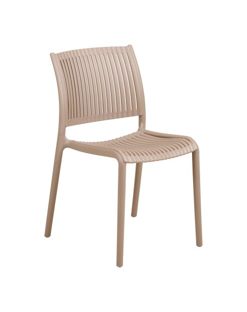 4 Esszimmerstühle Manzano, stapelbar, Polypropylen, taupe, 56 x 49 x 81 cm