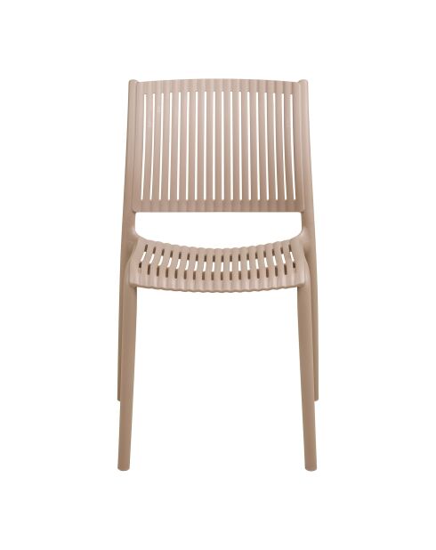 4 Esszimmerstühle Manzano, stapelbar, Polypropylen, taupe, 56 x 49 x 81 cm