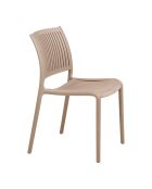 4 Esszimmerstühle Manzano, stapelbar, Polypropylen, taupe, 56 x 49 x 81 cm