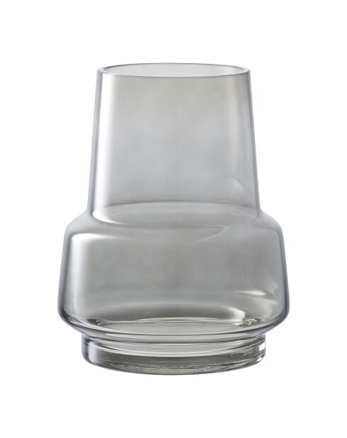 Jarrón de cristal gris ahumado - 15x15x19 cm