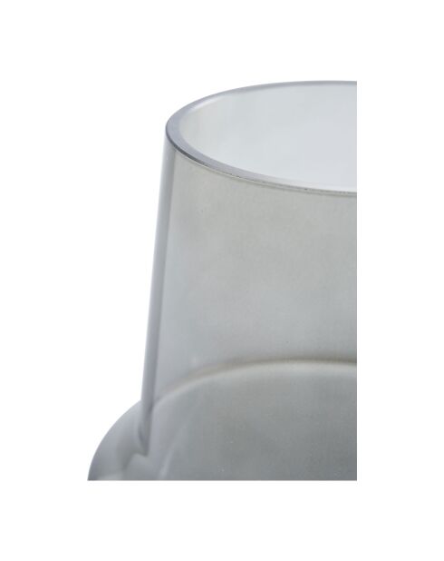 Jarrón de cristal gris ahumado - 15x15x19 cm