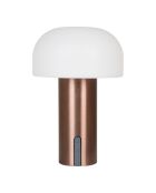 Lampe LED Soham rechargeable blanc/cuivre - 15x15x22 cm